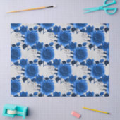 Blauwe Rozen op witte ontkoppeling Tissuepapier (Craft)