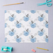 Blauwe Rozen op witte ontkoppeling Tissuepapier (Craft)