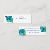 Blauwe Rozen Paarse Waterverf Blooms Mini Visitekaartje (Voorkant / Achterkant)