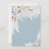 Blauwe Rozen Pampas Grass Jurk Lichtblauw Kaart (Achterkant)