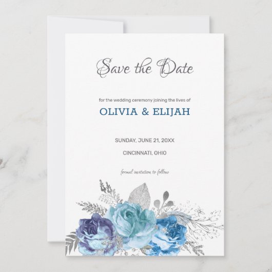 Blauwe Rozen Save The Date (Voorkant)