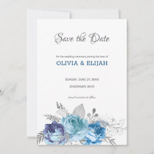 Blauwe Rozen Save The Date