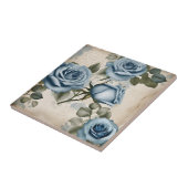  Blauwe Rozen Shabby Tegeltje (Zijkant)