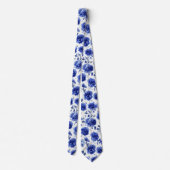 Blauwe Rozen Stropdas (Achterkant)