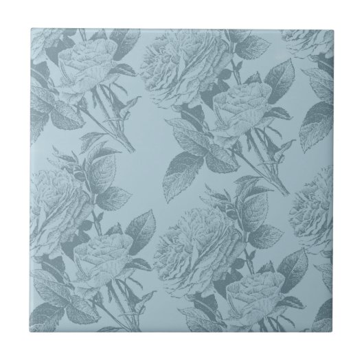  blauwe Rozen Tegeltje (Voorkant)