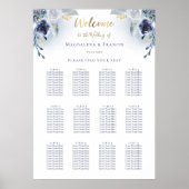 blauwe rozen trouwzitje poster (Voorkant)