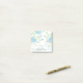 Blauwe Rozen & vergeet-me-Nots aangepaste naam Post-it® Notes (Op bureau)