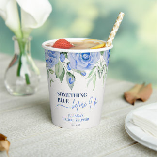 Blauwe Rozen Watercolor Something Blue Before I Do Papieren Bekers