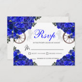 Blauwe Rozen Westerne Quinceanera RSVP Enclosure K (Voorkant / Achterkant)
