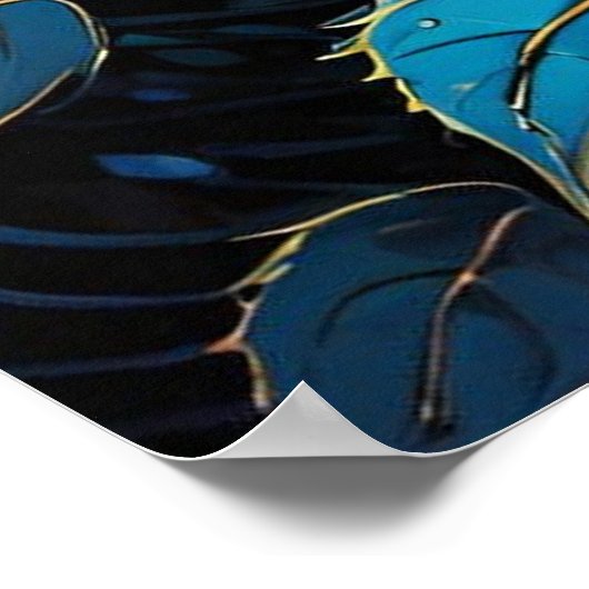 Blauwe Rozen wijnstokken 2 Poster (Hoek)