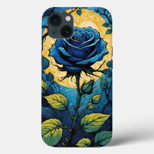 Blauwe Rozen wijnstokken 3 iPhone 13 Hoesje