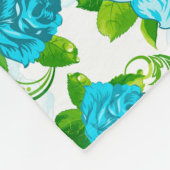 Blauwe Rozen Witte achtergrond Fleece Deken (Hoek)