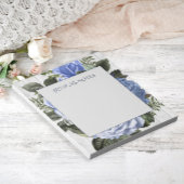 Blauwe Rozen Witte Rustieke Houten Naam Notitie Notitieblok