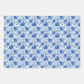 Blauwe Rozen Wrapping Papier Rozen Inpakpapier Vel (Voorkant 3)