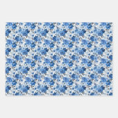 Blauwe Rozen Wrapping Papier Rozen Inpakpapier Vel (Voorkant 2)