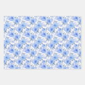 Blauwe Rozen Wrapping Papier Rozen Inpakpapier Vel (Voorkant)