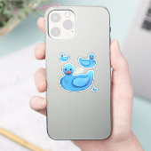 Blauwe Rubber Eenden Sticker (Telefoon)