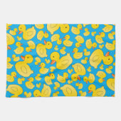 Blauwe rubbereenden uit de lucht theedoek (Horizontaal)