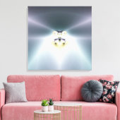 Blauwe ruimte canvas afdruk (Insitu (Woonkamer))