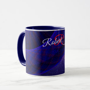 Blauwe ruimte-donuts geometrische koffiemok mok