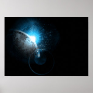 Blauwe ruimte poster