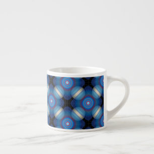 Blauwe ruimtelijke geometrie espresso kop