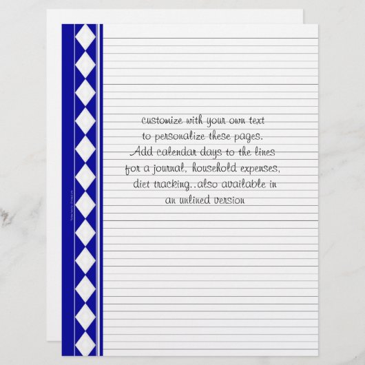 blauwe ruitpagina's, aanpassen met je eigen tekst (Voorkant / Achterkant)