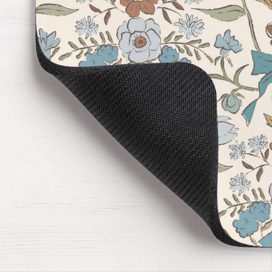 Blauwe Rustieke Bogen en Bloesems Muismat (Hoek)