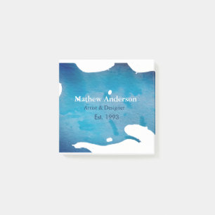 Blauwe rustieke waterverf jeans textuur naam toevo post-it® notes