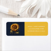 Blauwe Rustieke Zonnebloem Bruidsdouche Etiket (Insitu)