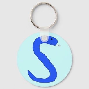 Blauwe S Slang sleutelhanger
