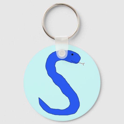 Blauwe S Slang sleutelhanger (Voorkant)