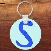 Blauwe S Slang sleutelhanger (Voorkant)