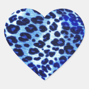 Blauwe safari kunst hart sticker
