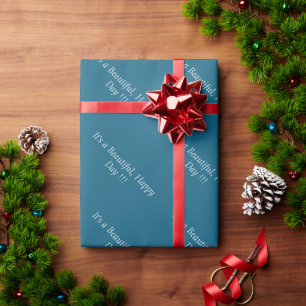 Blauwe saffier 126180 - Aangepaste bericht of leeg Cadeaupapier