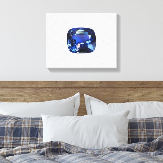 Blauwe saffier canvas afdruk (Insitu (Slaapkamer))