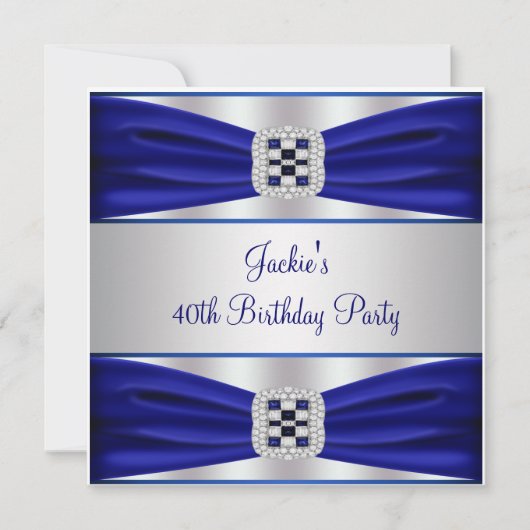 Blauwe saffier diamant 40e verpartij kaart (Voorkant)