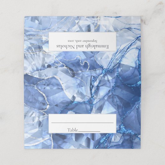 Blauwe saffier edelsteen gesneden bruiloft (Buitenkant ongevouwen)