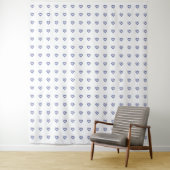 Blauwe saffier hart wandkleed (In situ)