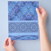Blauwe sampler bulk scrapbookpapierpagina's flyer (Hand)