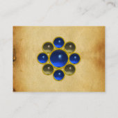 BLAUWE SAPPHIRE MON,GRAY AGATA-perkament, goud Visitekaartje (Achterkant)