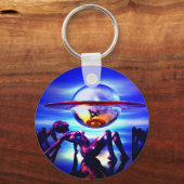 Blauwe saturn sleutelhanger (Voorkant)