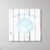 Blauwe Scallop Shell Canvas Afdrukken (Voorkant)