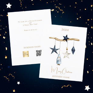 Blauwe Scandinavische sterren gnome QR zakelijke k