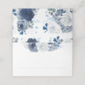 Blauwe schaduw bloemen Elegante Boho bruiloft (Buitenkant ongevouwen)