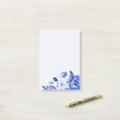 Blauwe schaduw post-it® notes (Op bureau)