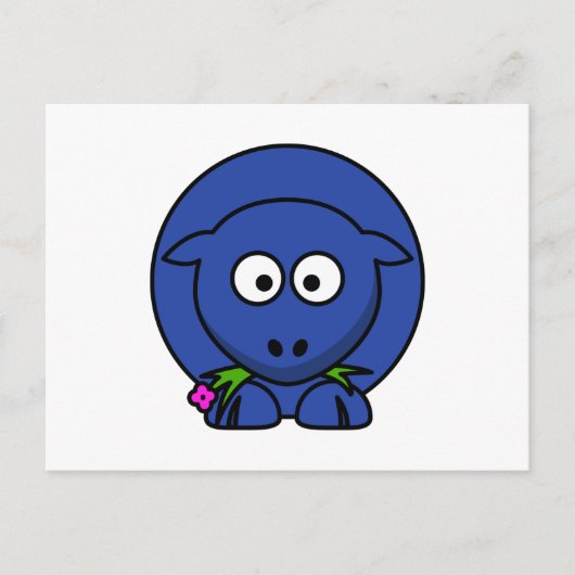 Blauwe schapen briefkaart (Voorkant)