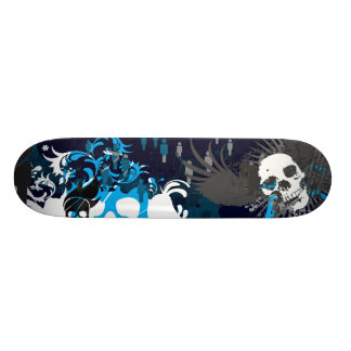 Blauwe schedel skateboard