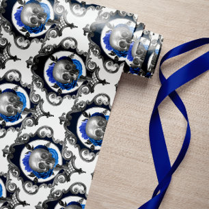 BLAUWE SCHEDELS  GRIEZELIG KERSTFEEST CADEAUPAPIER