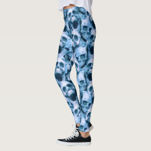 Blauwe schedels leggings